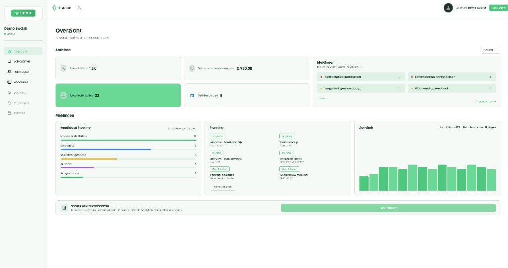 Krypton dashboard